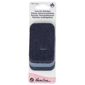 Pièces thermocollantes jean 7,5 × 5 cm - lot de 9