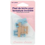 Pied de biche pour fermeture éclair invisible