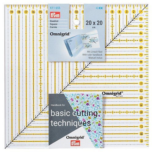 Règle de patchwork carrée Omnigrid 20 × 20 cm - métrique Règle de patchwork carrée Omnigrid 20 × 20 cm - métrique