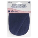 Renforts coudières suédine bleu marine 15 × 10 cm - lot de 2