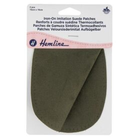 Renforts coudières suédine kaki 15 × 10 cm - lot de 2