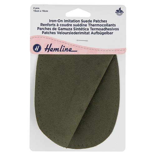 Renforts coudières suédine kaki 15 × 10 cm - lot de 2 Renforts coudières suédine kaki 15 × 10 cm - lot de 2