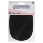 Renforts coudières suédine noir 15 × 10 cm - lot de 2