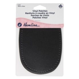 Renforts coudières vinyle noir 15 × 10 cm - lot de 2