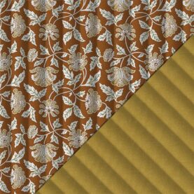 Tissu boutis matelassé réversible Aubane – Moutarde