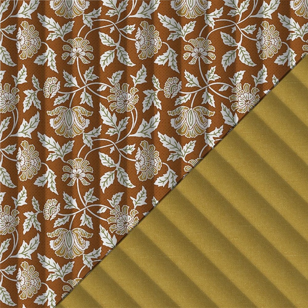Tissu boutis matelassé réversible Aubane – Moutarde (1) Tissu boutis matelassé réversible Aubane – Moutarde