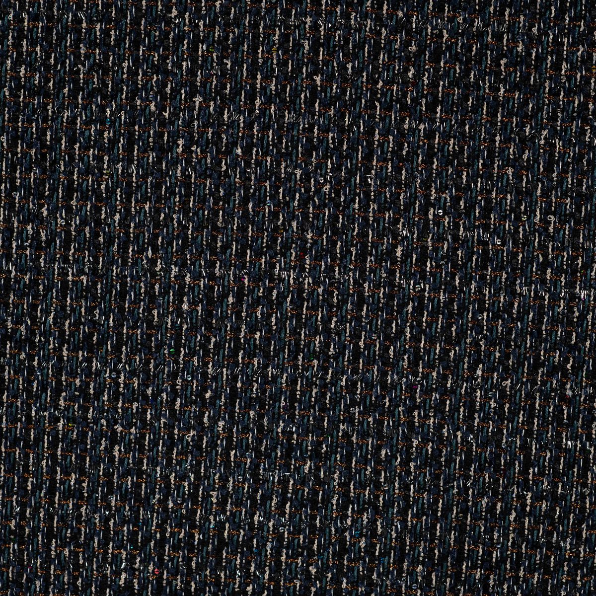 Tissu lainage tweed à paillettes Chacha Marine Tissu lainage tweed à paillettes Chacha Marine