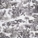 Toile de coton Animalia édition Thevenon Paris - Noir fond écru