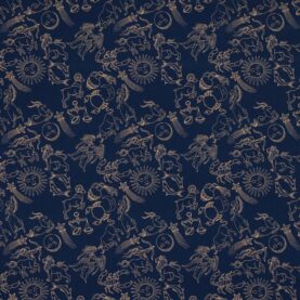 Toile de coton Astral édition Thevenon Paris - Marine
