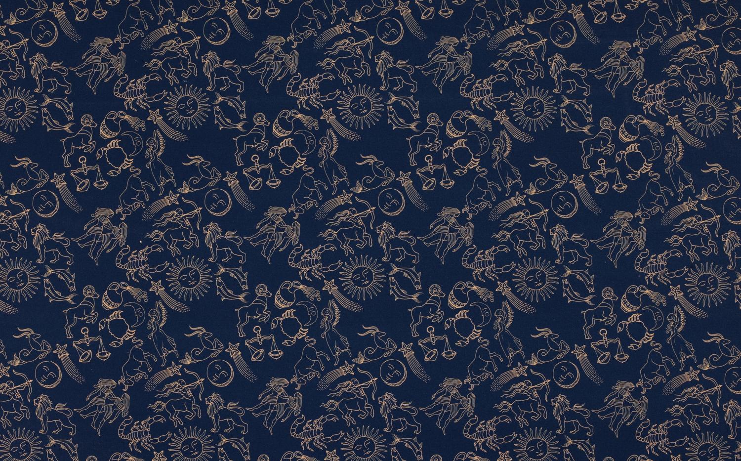 Toile de coton Astral édition Thevenon Paris - Marine Toile de coton Astral édition Thevenon Paris - Marine