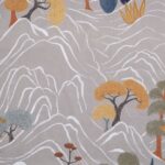 Toile de coton Beautiful Montagne édition Thevenon Paris - Fond lin