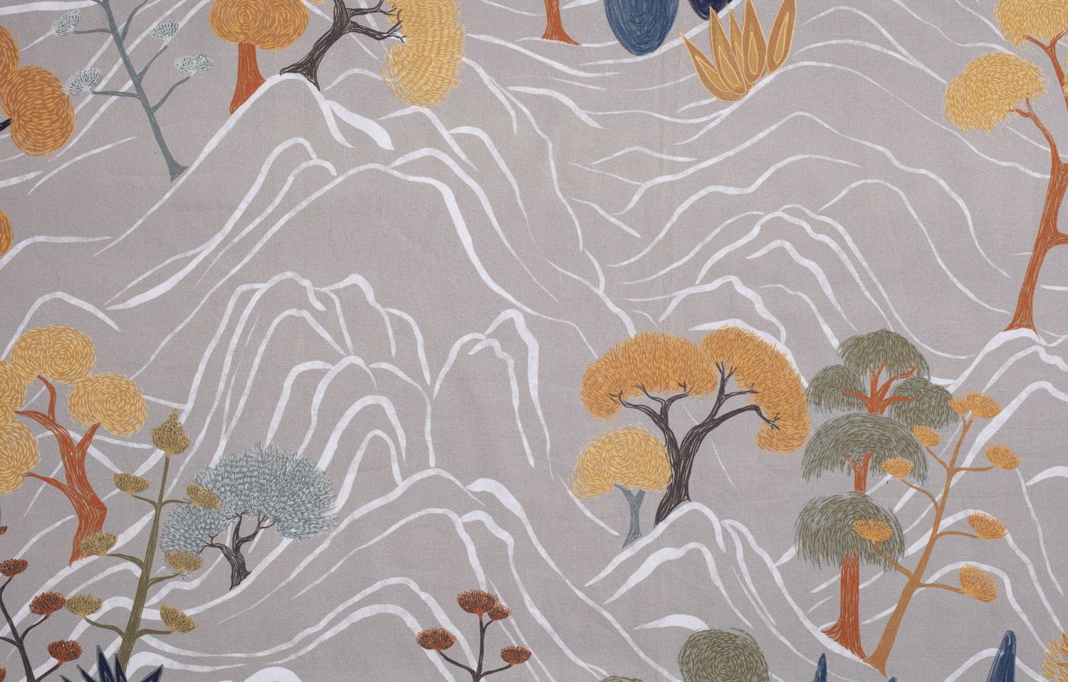 Toile de coton Beautiful Montagne édition Thevenon Paris - Fond lin Toile de coton Beautiful Montagne édition Thevenon Paris - Fond lin