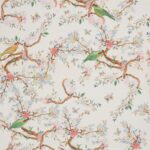Toile de coton Birds édition Thevenon Paris - Fond ivoire