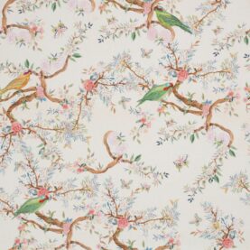 Toile de coton Birds édition Thevenon Paris - Fond ivoire