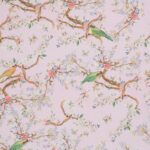 Toile de coton Birds édition Thevenon Paris - Fond rose