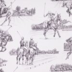 Toile de coton Estancia édition Thevenon Paris - Noir fond écru