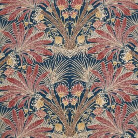 Toile de coton Grand Hôtel édition Thevenon Paris - Fond bleu canard