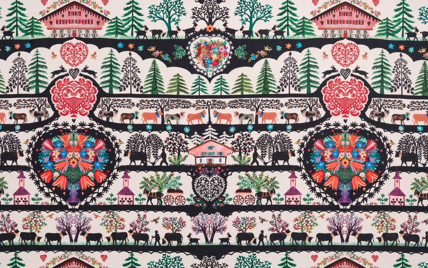 Toile de coton Gstaadt édition Thevenon Paris - Multicolore Toile de coton Gstaadt édition Thevenon Paris - Multicolore