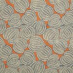Toile de coton Harvest édition Thevenon Paris - Bleu fond orange