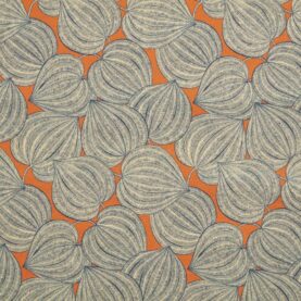 Toile de coton Harvest édition Thevenon Paris - Bleu fond orange