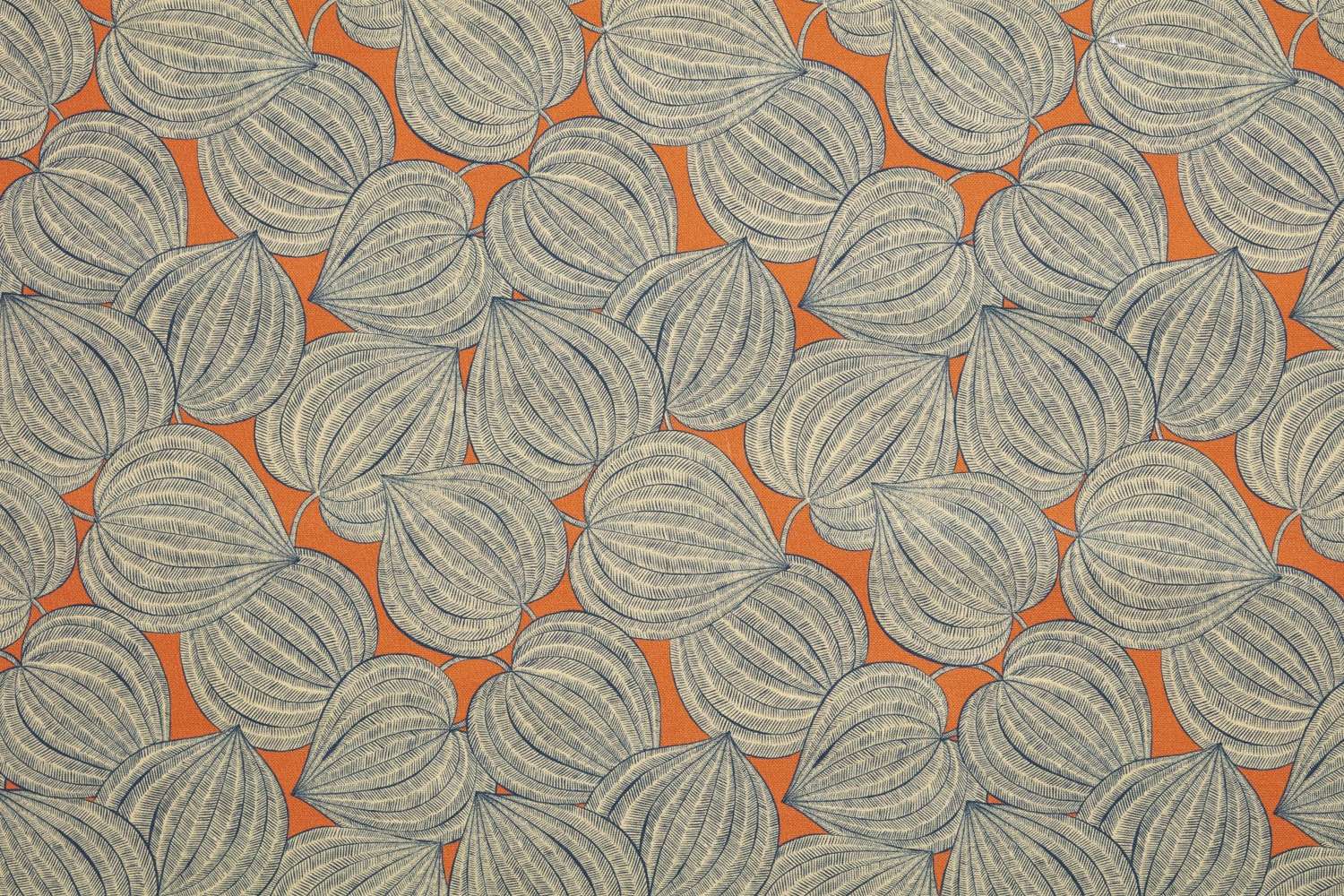 Toile de coton Harvest édition Thevenon Paris - Bleu fond orange Toile de coton Harvest édition Thevenon Paris - Bleu fond orange