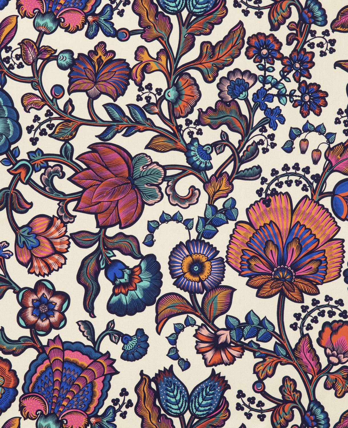 Toile de coton Indienne édition Thevenon Paris - Fond crème Toile de coton Indienne édition Thevenon Paris - Fond crème