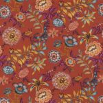 Toile de coton Jacobine édition Thevenon Paris - Multicolore fond rose terra