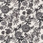 Toile de coton Jacobine édition Thevenon Paris - Noir fond crème