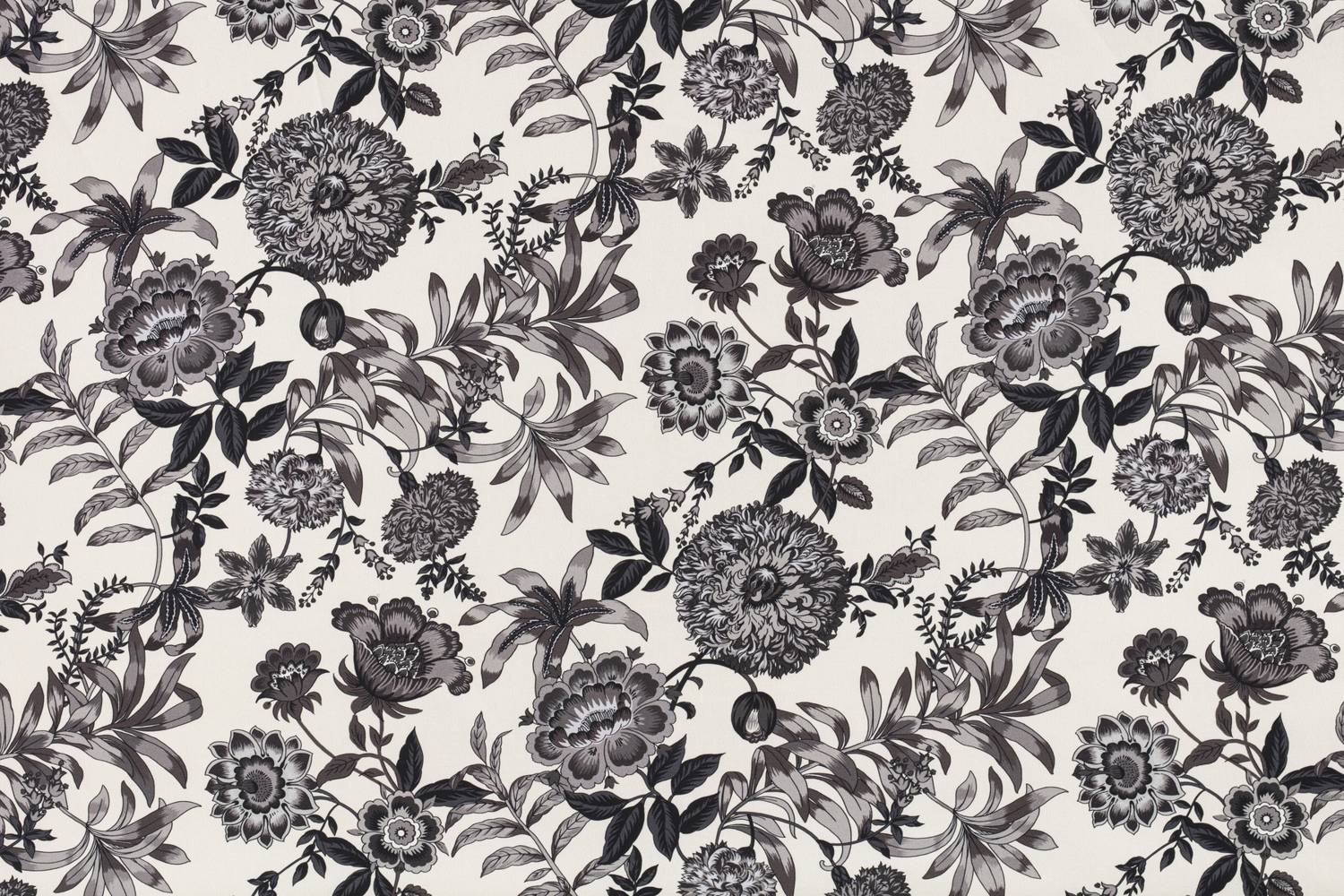 Toile de coton Jacobine édition Thevenon Paris - Noir fond crème Toile de coton Jacobine édition Thevenon Paris - Noir fond crème