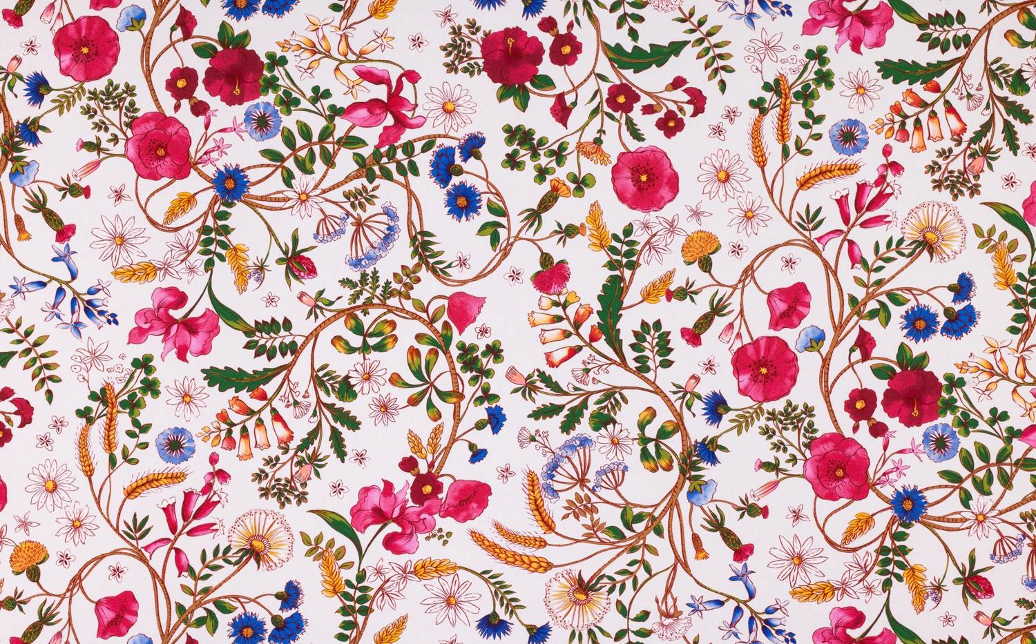 Toile de coton Jardin des secrets édition Thevenon Paris - Fond écru Toile de coton Jardin des secrets édition Thevenon Paris - Fond écru