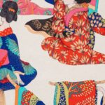 Toile de coton Kimono édition Thevenon Paris - Fond crème