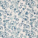 Toile de coton Lu édition Thevenon Paris - Prusse ivoire