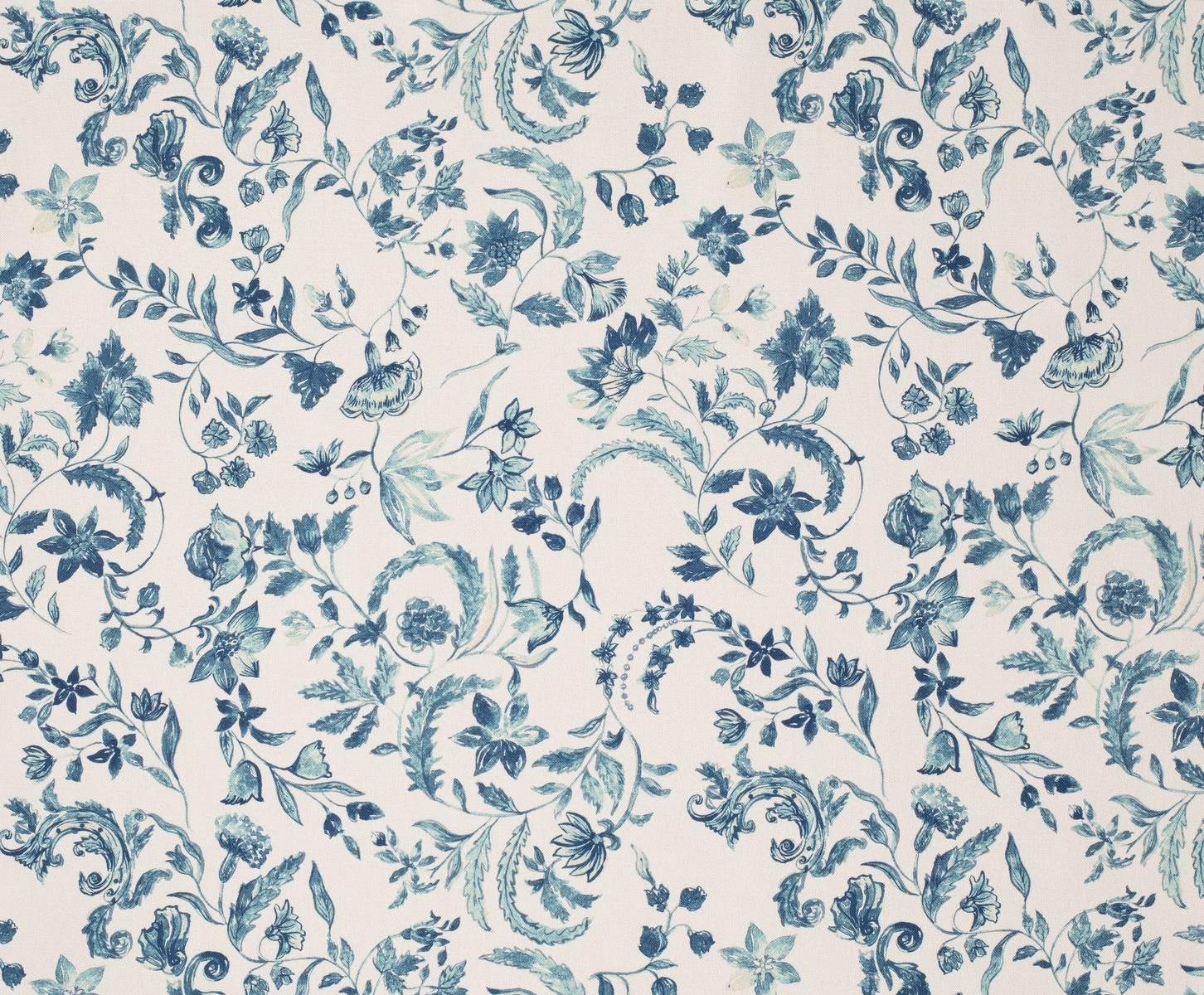 Toile de coton Lu édition Thevenon Paris - Prusse ivoire Toile de coton Lu édition Thevenon Paris - Prusse ivoire