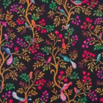Toile de coton Mathilde édition Thevenon Paris - Fond noir