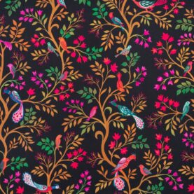Toile de coton Mathilde édition Thevenon Paris - Fond noir