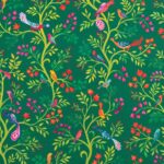 Toile de coton Mathilde édition Thevenon Paris - Fond vert