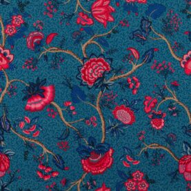 Toile de coton Monte Cristo édition Thevenon Paris - Fond bleu pétrole