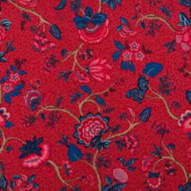Toile de coton Monte Cristo édition Thevenon Paris - Fond framboise