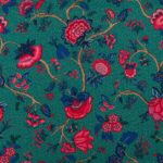 Toile de coton Monte Cristo édition Thevenon Paris - Fond vert émeraude
