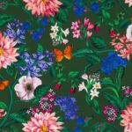 Toile de coton My World édition Thevenon Paris - Fond vert