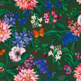 Toile de coton My World édition Thevenon Paris - Fond vert
