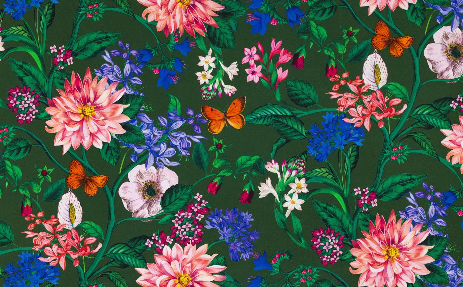 Toile de coton My World édition Thevenon Paris - Fond vert Toile de coton My World édition Thevenon Paris - Fond vert