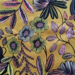 Toile de coton Orphée édition Thevenon Paris - Fond kaki