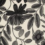 Toile de coton Orphée édition Thevenon Paris - Noir fond vanille