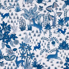 Toile de coton Paradis Island édition Thevenon Paris - Bleu faience