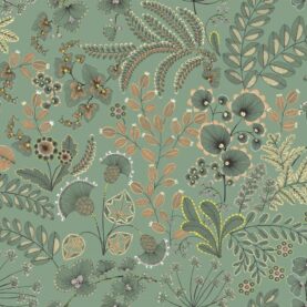 Toile de coton Phoenix édition Thevenon Paris - Fond vert d'eau