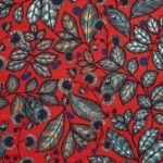 Toile de coton Rainbow Tree Grand édition Thevenon Paris - Fond rouge corail