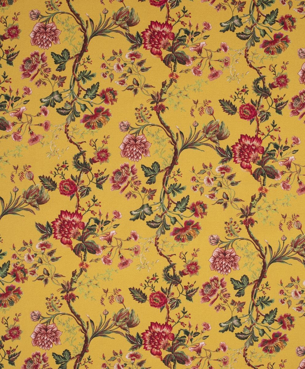 Toile de coton Rochecotte édition Thevenon Paris - Fond jaune Toile de coton Rochecotte édition Thevenon Paris - Fond jaune