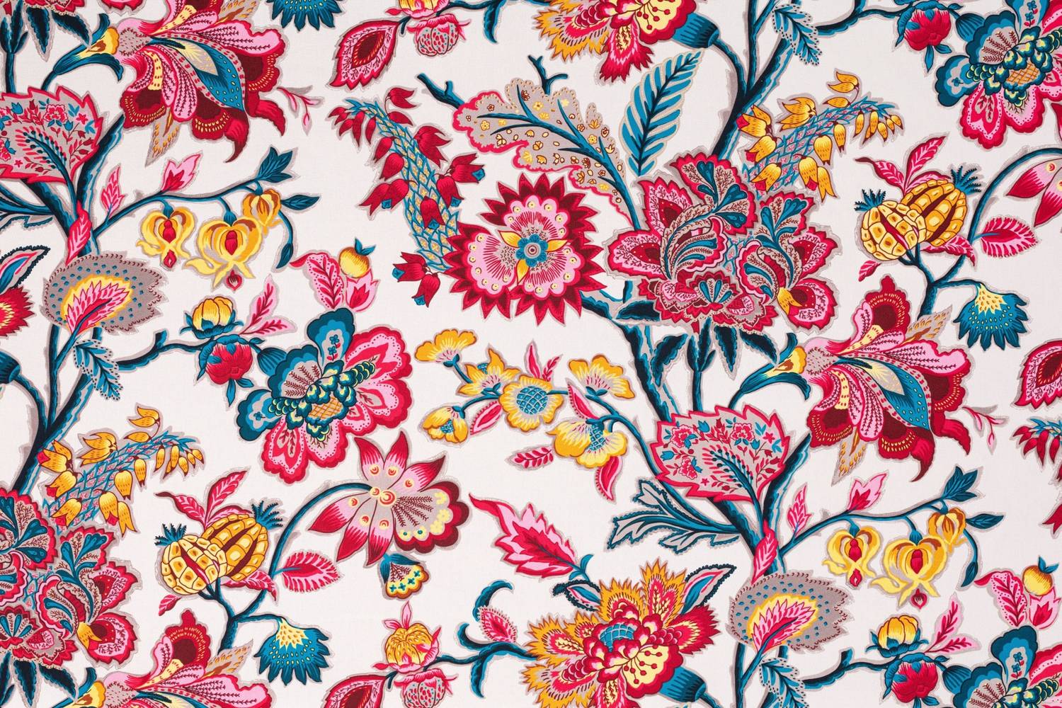 Toile de coton Romy édition Thevenon Paris - Fond grège Toile de coton Romy édition Thevenon Paris - Fond grège
