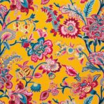Toile de coton Romy édition Thevenon Paris - Fond ocre